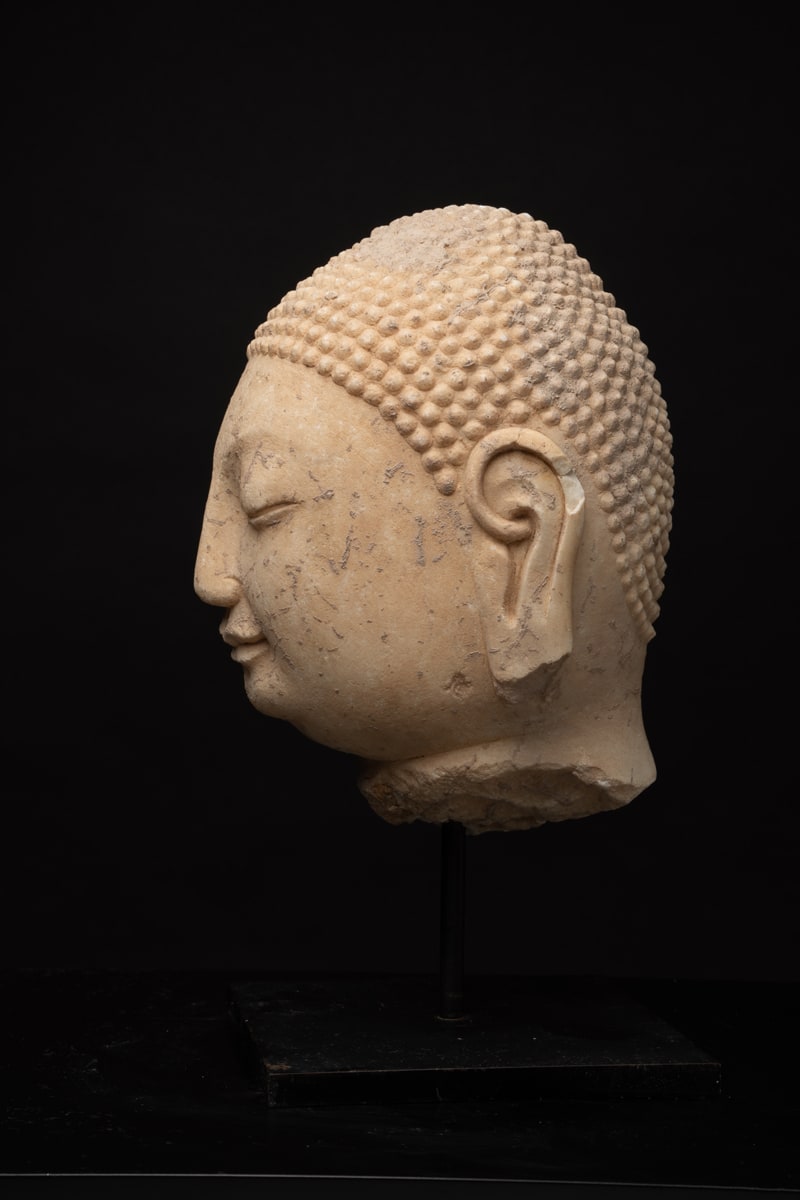 Northern Dynasties Stone Head of a Buddha, 386 CE - 577 CE