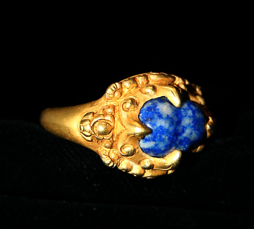 Lapis Lazuli Set in Gold Ring, 18th Century CE - 19th Century CE