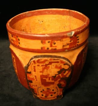 Mayan Polychrome Cylindrical Vessel, 300 CE - 900 CE