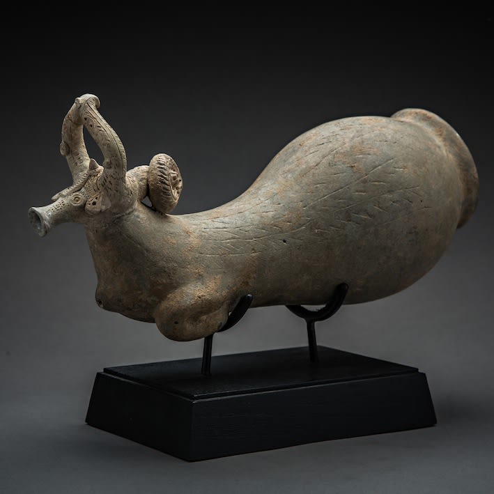 Median Terracotta Rhyton with Zoomorphic Terminal, 800 BCE - 600 BCE