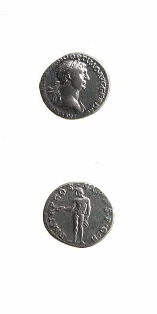 Silver Denarius of Emperor Trajan, 114 CE