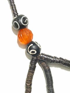 African Coconut Shell Trade Beads-Venetian Glass