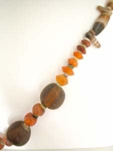 Carnelian, Agate, Glass, Faience Bead Necklace, 2100 CE - 700 BCE