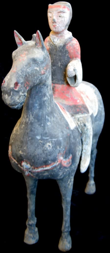 Han Polychrome Horse and Rider, 206 BCE - 220 CE