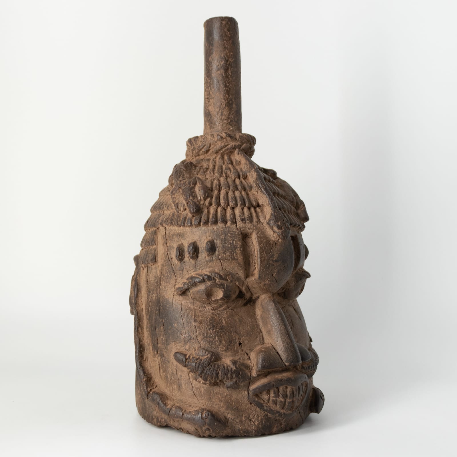 Benin Wooden Head of an Oba, early 20th Century CE