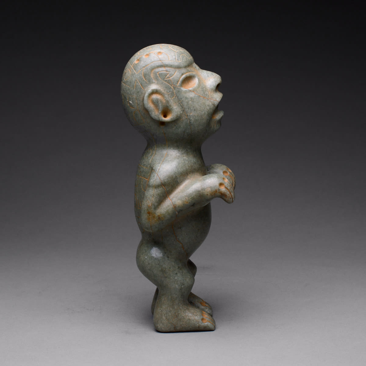 Olmec Jade Figure, 900 BC to 600 BC