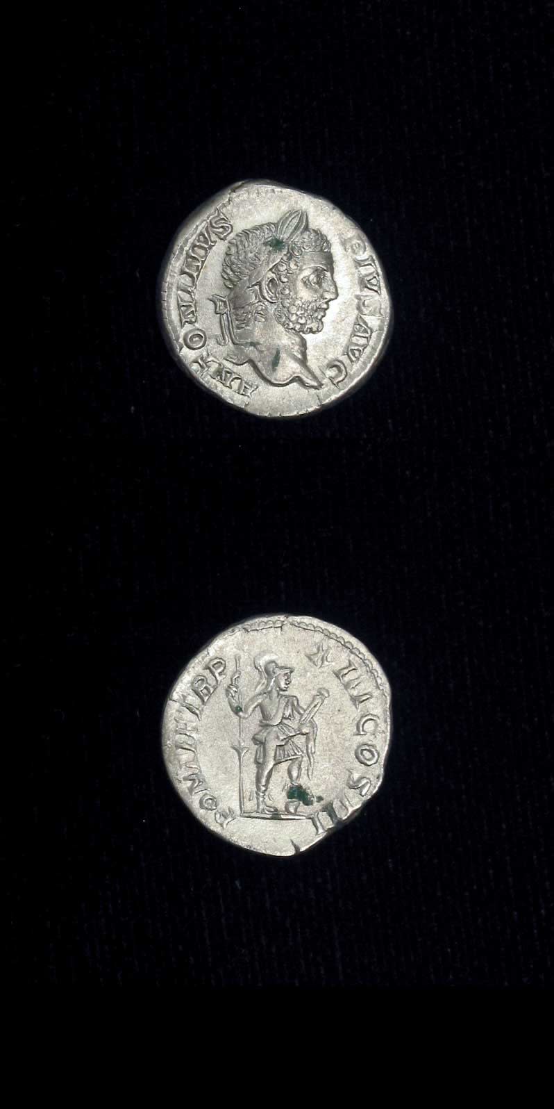 Silver Denarius of Emperor Caracalla, 200 CE - 210 CE
