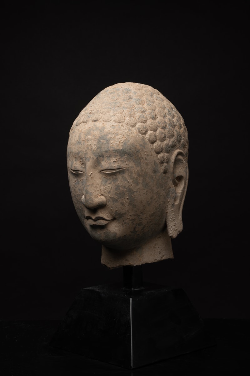 Northern Dynasties Stone Head of a Buddha, 386 CE - 577 CE