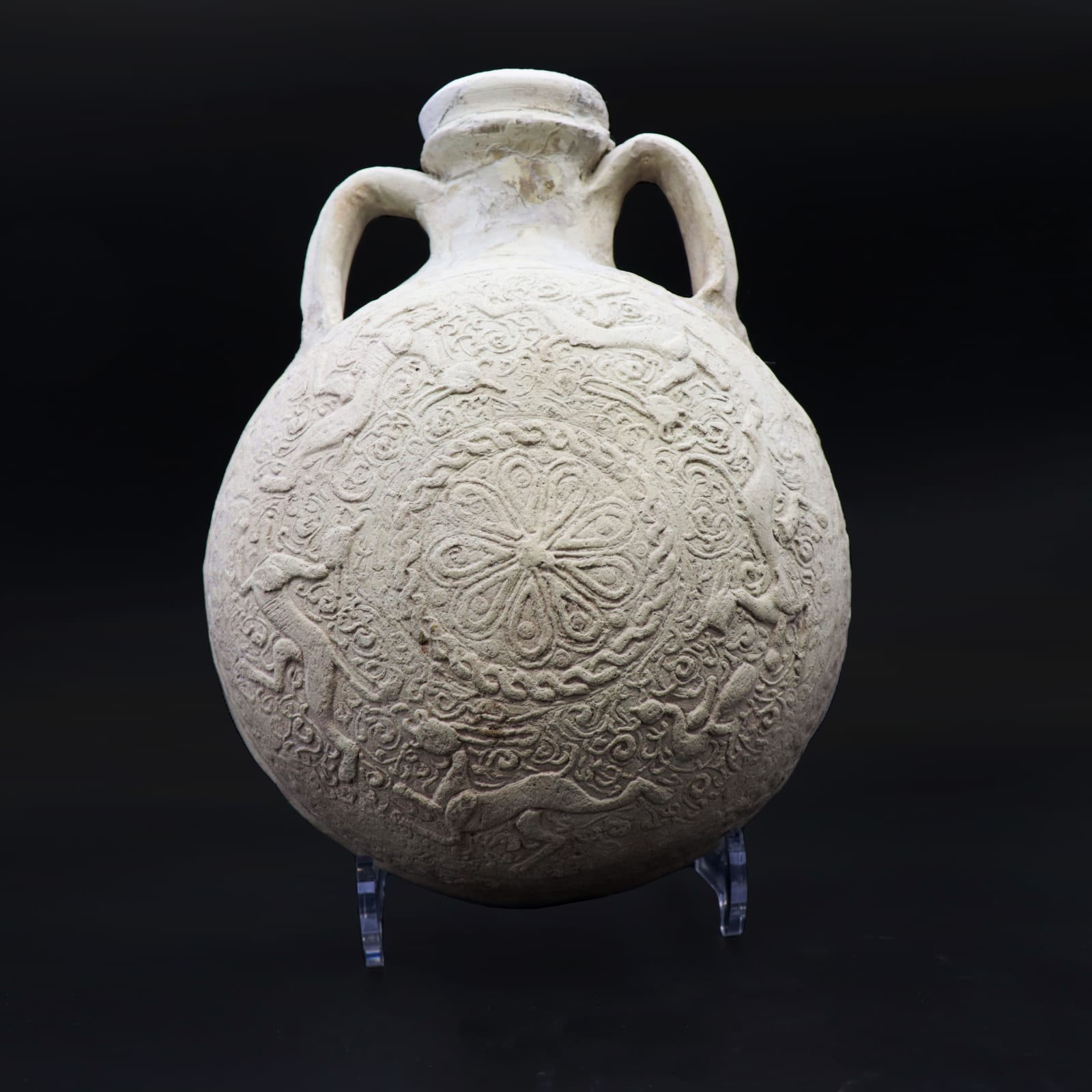 Umayyad or Abbasid Unglazed Pilgrim Flask, 7th Century CE - 9th Century CE