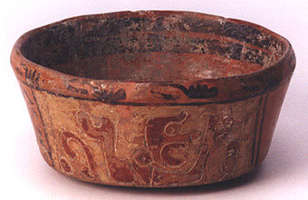 Mayan Polychrome Bowl with Hieroglyphic Text, 500 CE - 900 CE