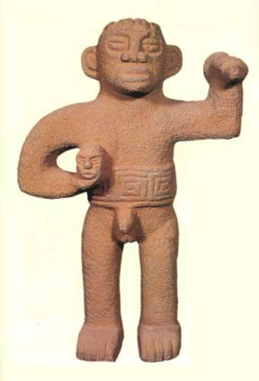 Basalt Sculpture Of A Standing Male, 1000 CE - 1500 CE