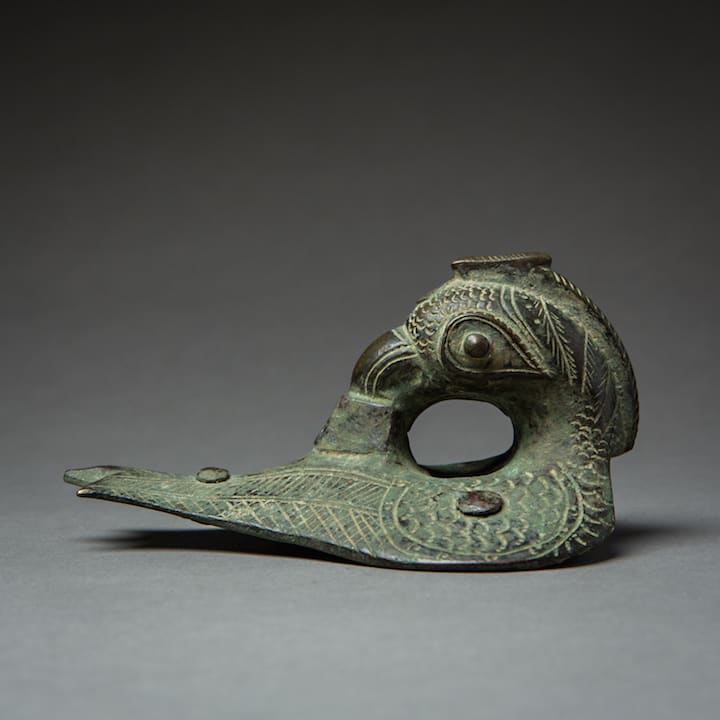 Bronze Bird Handle, 1100 CE - 1400 CE