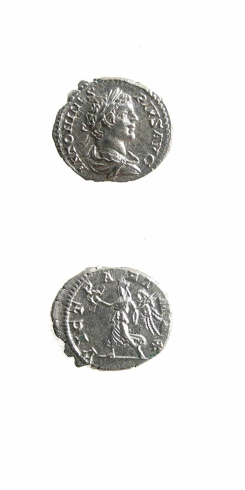 Silver Denarius of Emperor Caracalla, 200 CE - 210 CE
