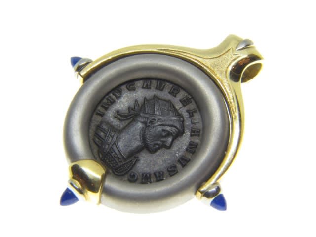 Gold Pendant with Bronze Coin of Emperor Aurelian, 270 CE - 275 CE