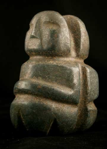 Mezcala Stone Sculpture of a Conjoined Couple, 300 BCE - 300 CE