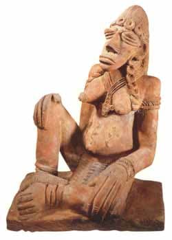 Djenne Terracotta Sculpture of a Seated Woman, 12th Century CE - 14th Century CE