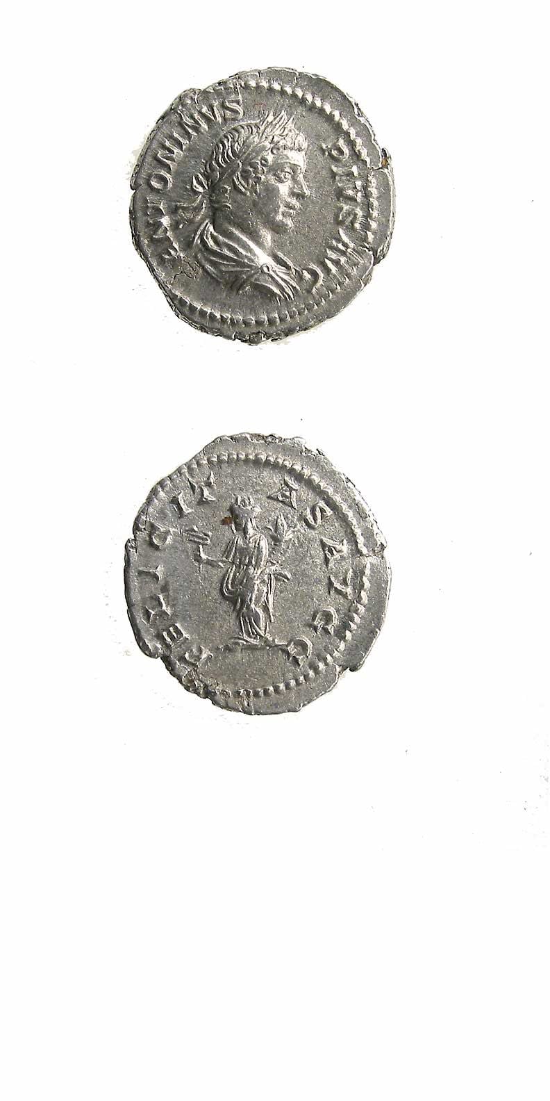 Silver Denarius of Emperor Caracalla, 196 CE - 198 CE