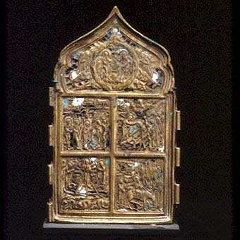 Section of a Brass Traveling Icon, 1750 CE - 1900 CE