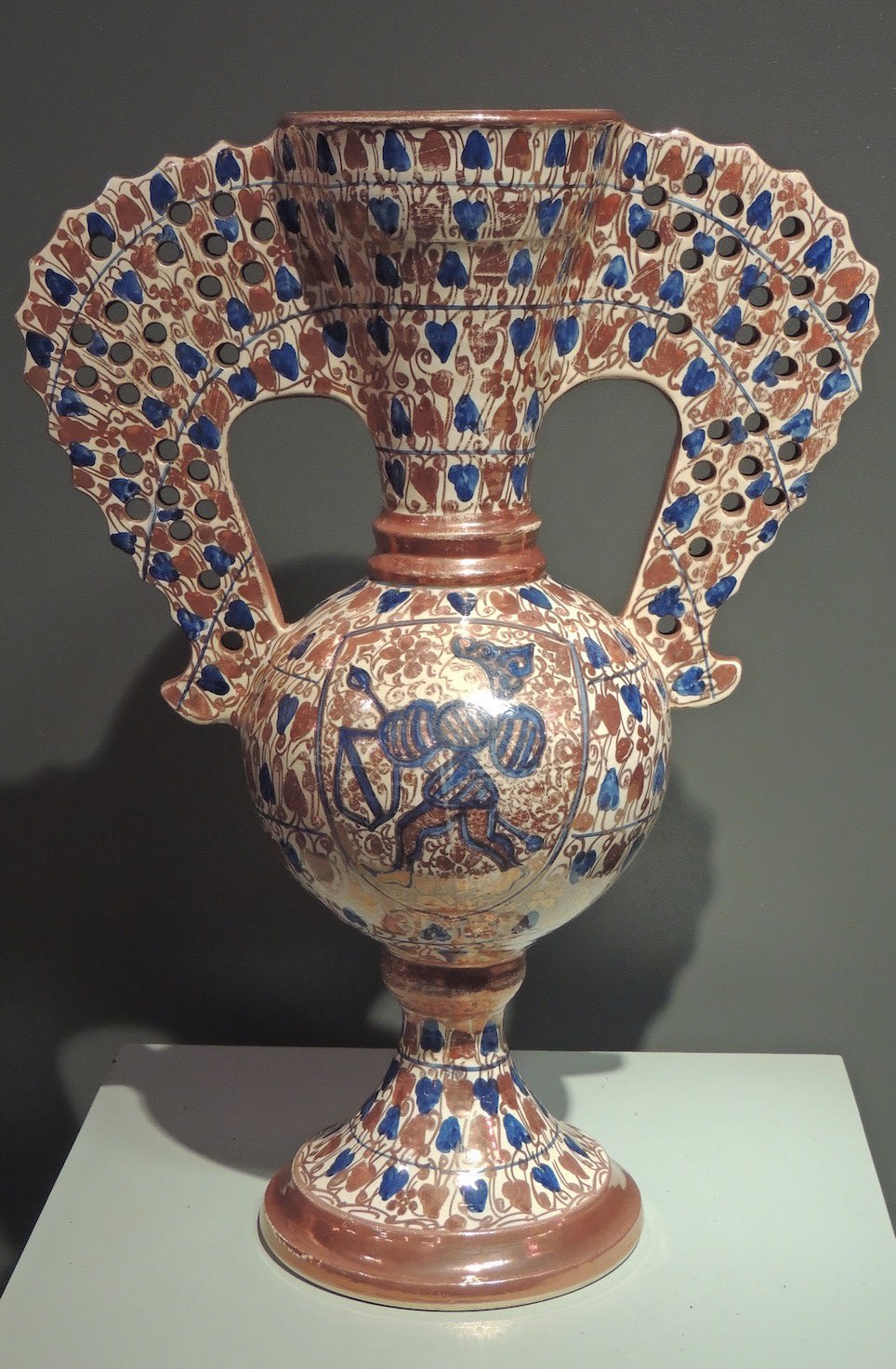 Hispano-Moresque amphora-type vase, 1800 CE - 1900 CE