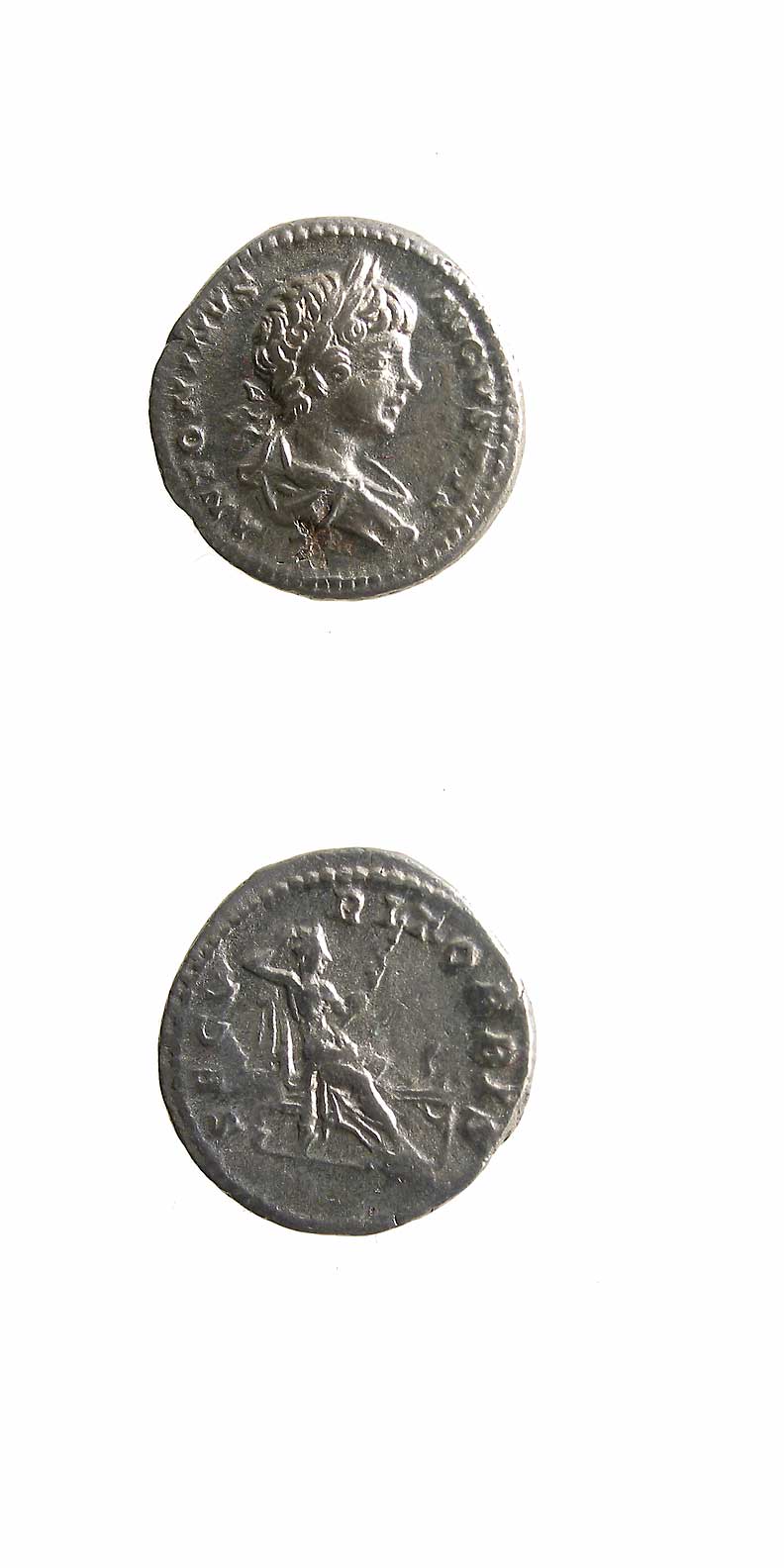 Silver Denarius of Emperor Caracalla, 199 CE - 201 CE