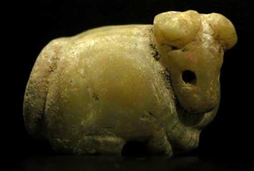 Stamp Seal in the Shape of a Reclining Bull, 3000 BCE