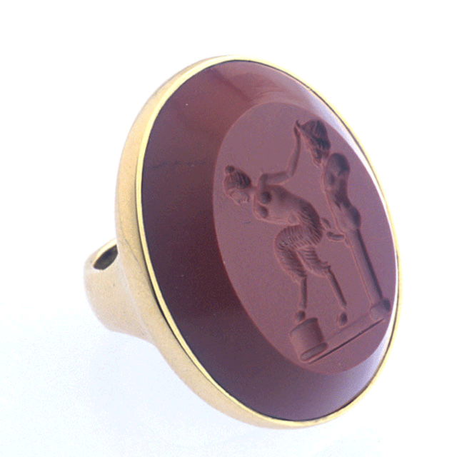 Red Jasper Intaglio Depicting an Erotic Scene, 1700 CE - 1800 CE