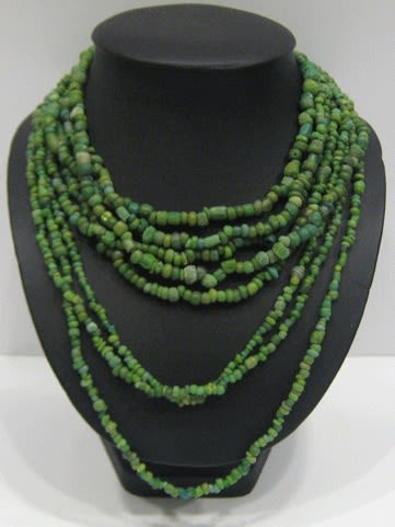 Green Glass Bead Necklace, 100 CE - 1200 CE