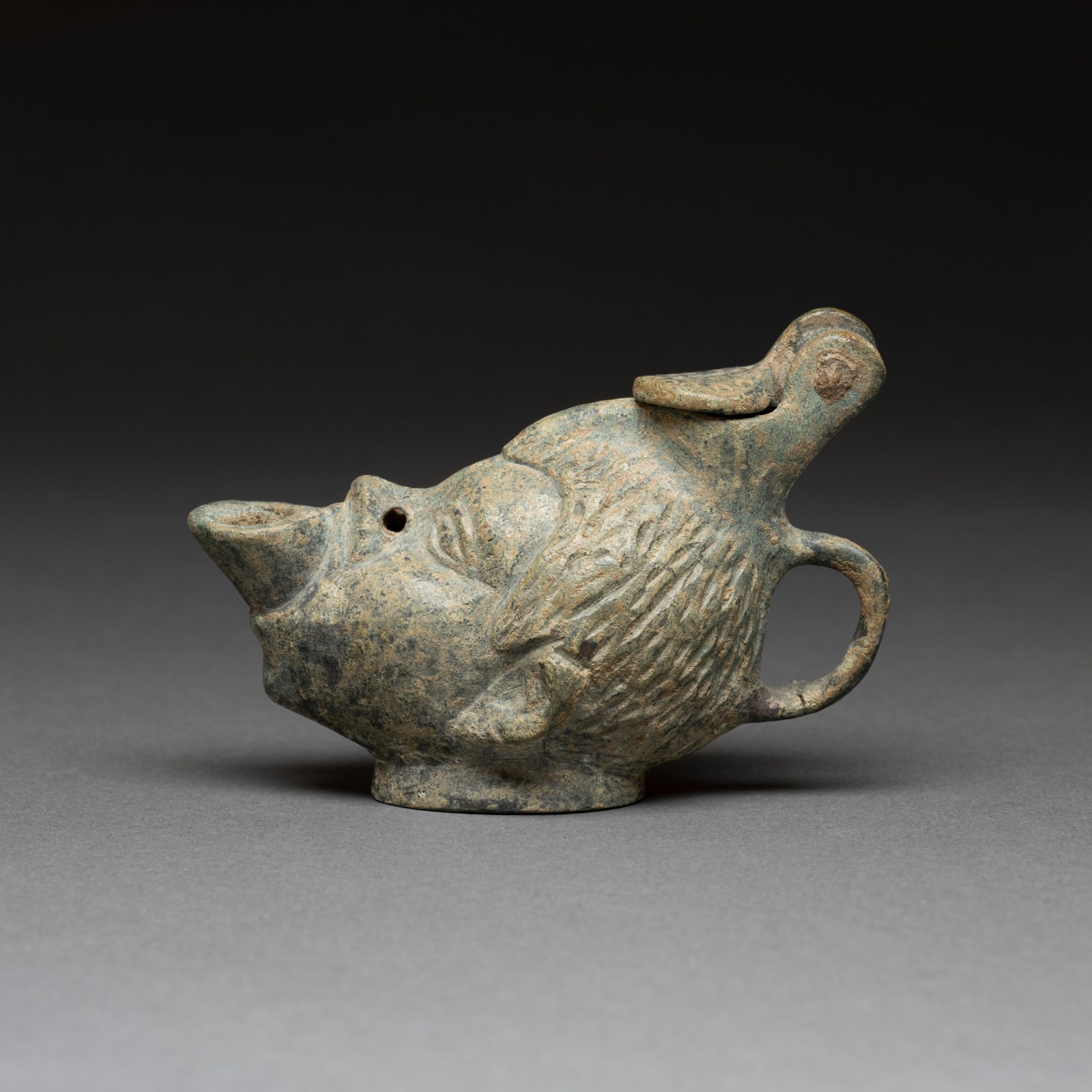 Oil Lamp in the Form of an African's Head, 100 CE - 300 CE