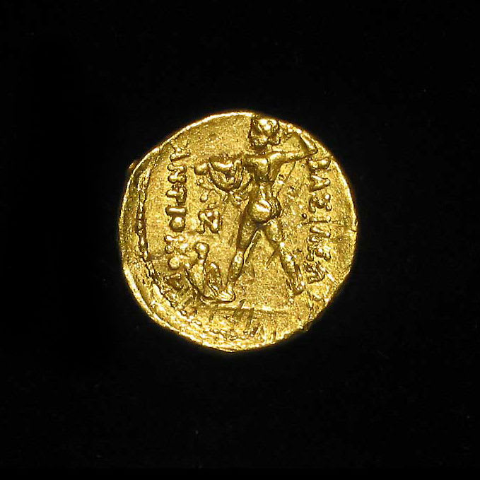 Bactrian Gold Stater of Diodotus I as Satrap under Antiochos II, 255 BCE - 245 CE