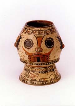 Vessel Depicting the Head of Tlaloc, 1200 CE - 1550 CE