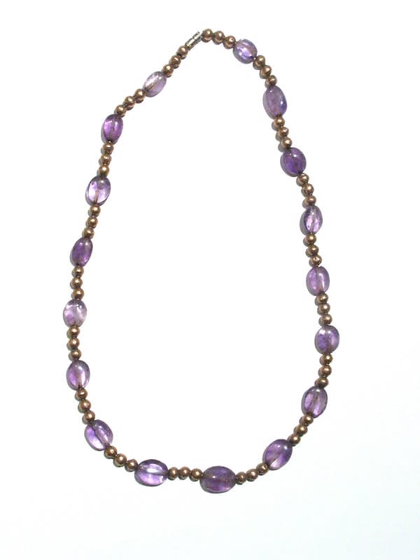 Amethyst and Gold Bead Necklace