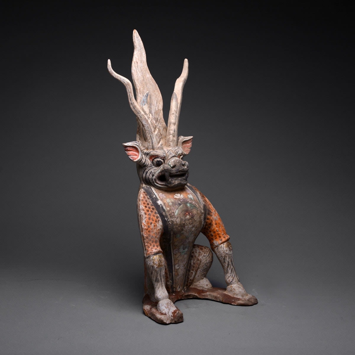 Tang Gilt Sculpture of a Spirit Guardian, 618 CE - 906 CE