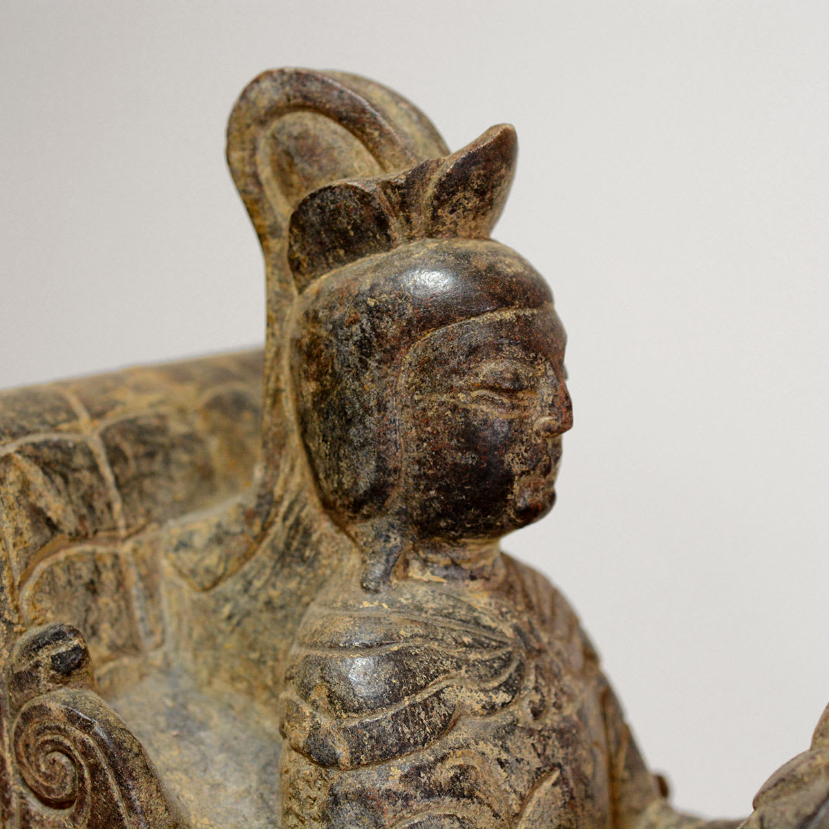 Ming Stone Sculpture of a Chariot Rider, Horse and Attendents, 1368 CE - 1644 CE