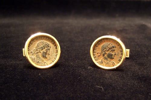 A Pair of Roman Coin Cufflinks, 307 CE - 337 CE