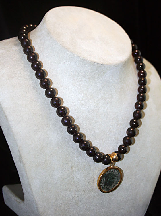 Gold Pendant Featuring a Roman Bronze Coin of Emperor Maxentius, 306 CE - 312 CE