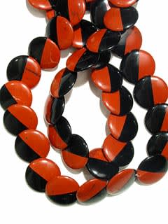 Black Onyx and Red Jasper Bead Necklace