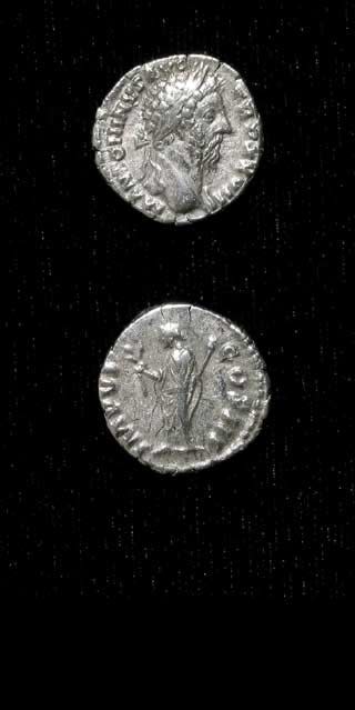 Silver Denarius of Emperor Marcus Aurelius, 161 CE - 180 CE