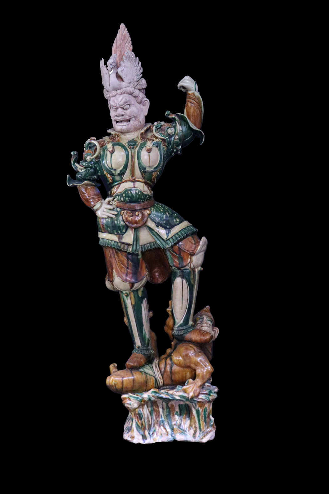 Tang Dynasty Sancai-Glazed Figure of the ‘Guardian of the Burial Chamber’ (Tang-k’uang), AD 618 - AD 907