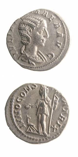 Silver Denarius of Julia Mamaea, 222 CE - 235 CE