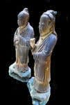 Ming pair of Stone Disciples, 16th Century CE