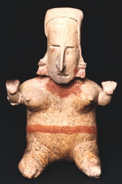 San Juanito Style Jalisco Terracotta Sculpture of a Seated Woman, 300 BCE - 300 CE