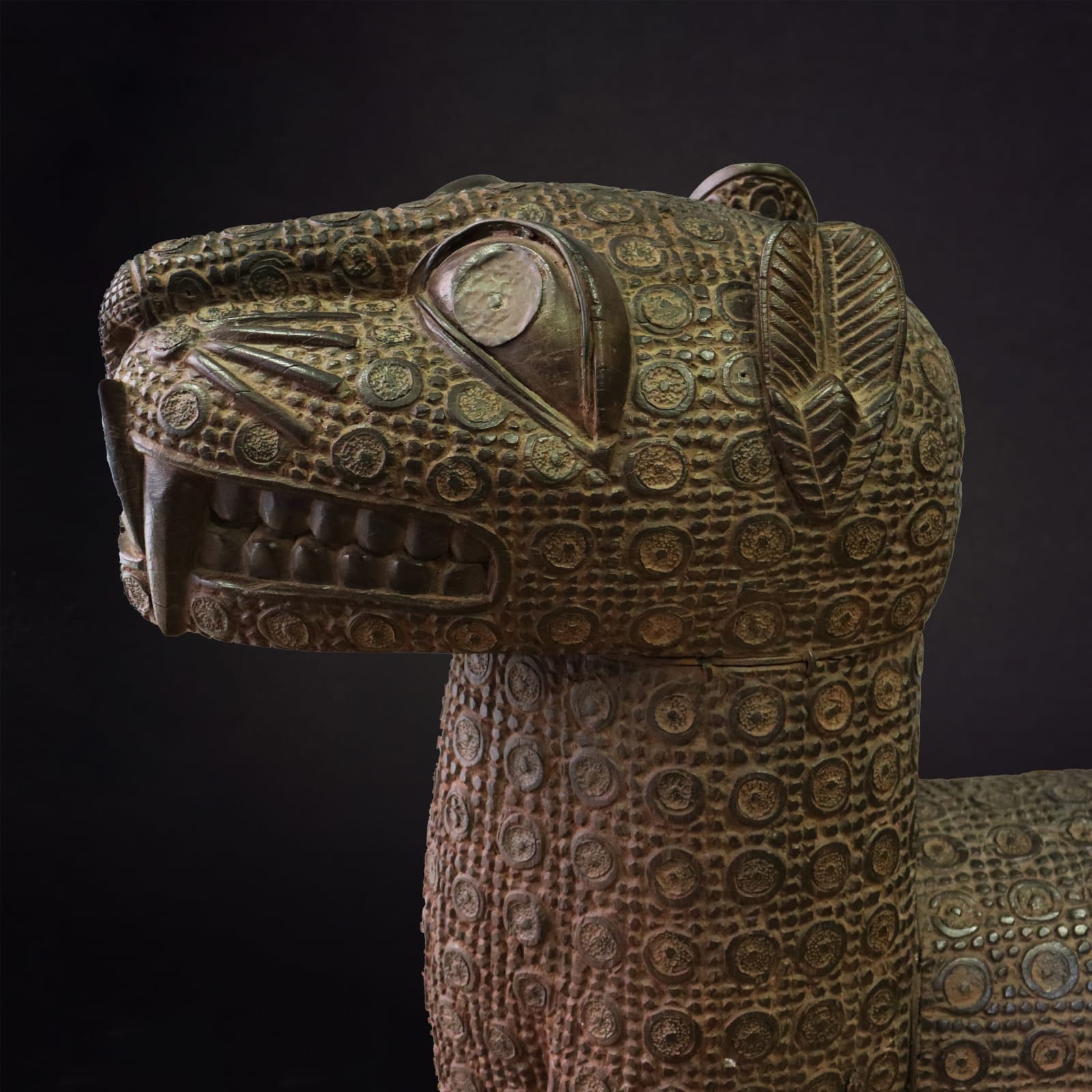 Pair of Benin Royal Leopards, Eighteenth to Nineteenth Century AD