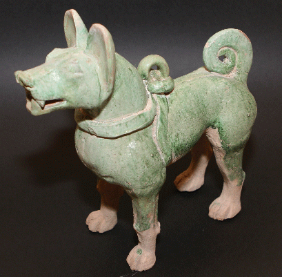 Han Dynasty Green Glazed Standing Dog, 206 BCE - 220 CE
