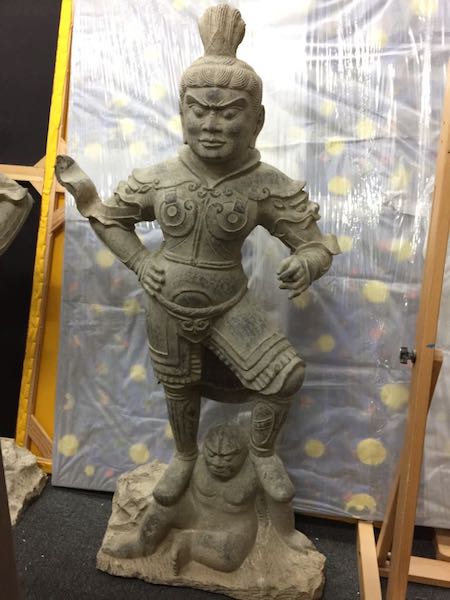 Qing Stone Standing Lokapala, 17th Century CE - 19th Century CE