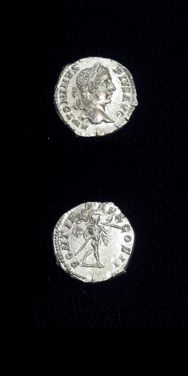 Silver Denarius of Emperor Caracalla, 200 CE - 210 CE
