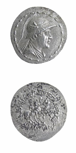 Bactrian Silver Tetradrachm of King Eukratides I, 171 BCE - 145 CE