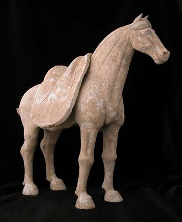 Tang Sculpture of a Horse with Removable Saddle, 608 CE - 916 CE