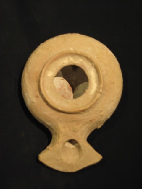 Herodian period terracotta oil lamp, 1 Century BCE - 1st Century CE