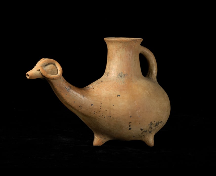 Terracotta Aquamanile with Zoomorphic Spout, 1200 BCE - 900 BCE