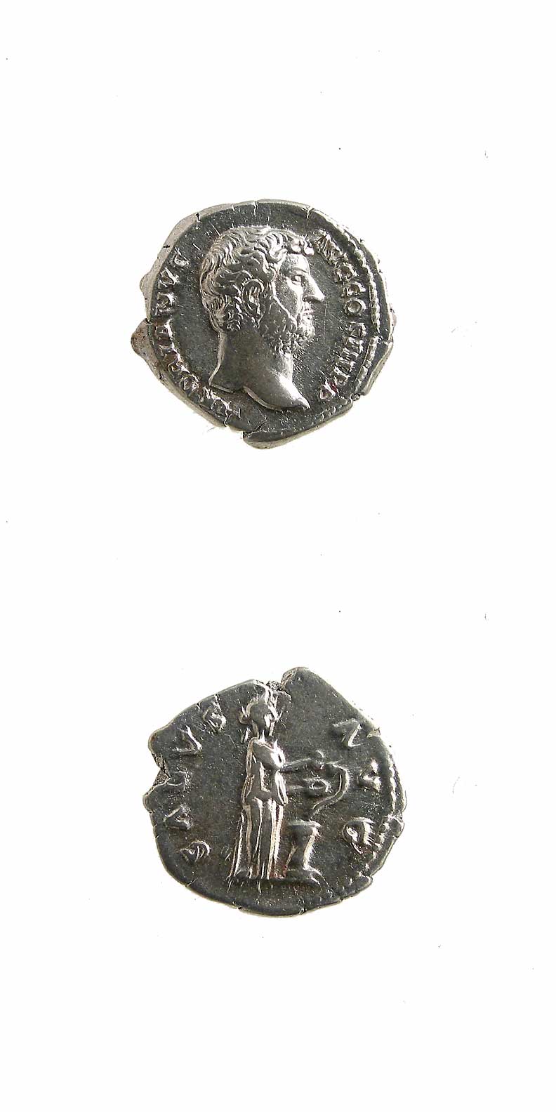Silver Denarius of Emperor Hadrian, 117 CE - 138 CE